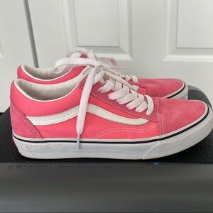 Vans Hot Pink and White Size 7 Canvas and Suede
